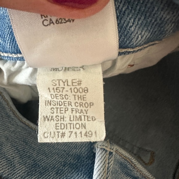 Mother The Insider Crop Step Fray Jeans NWT 30 - Picture 9 of 15